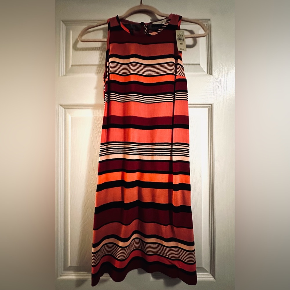 Ann Taylor Loft, red stripe dress. Never worn, size: XS Petite
